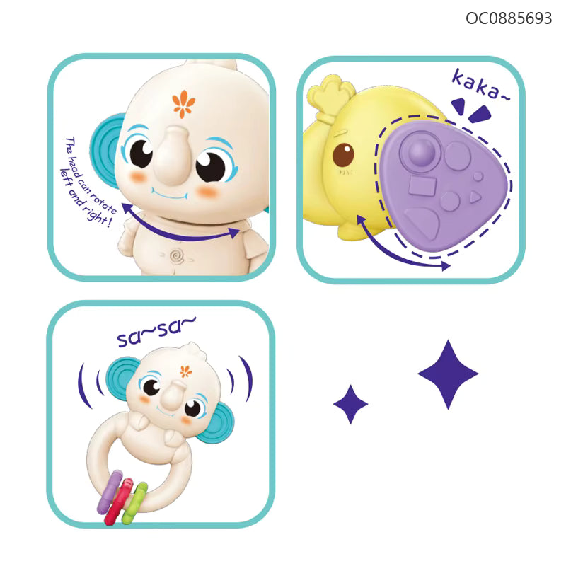 Soft Teether Rattles Educational Toy Sensory Enlightenment Portable Handheld Cartoon Soothing Diy Baby Toys Rattles description image 7