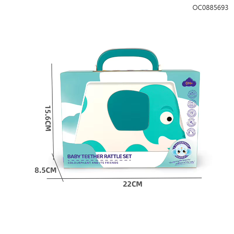 Soft Teether Rattles Educational Toy Sensory Enlightenment Portable Handheld Cartoon Soothing Diy Baby Toys Rattles description image 8