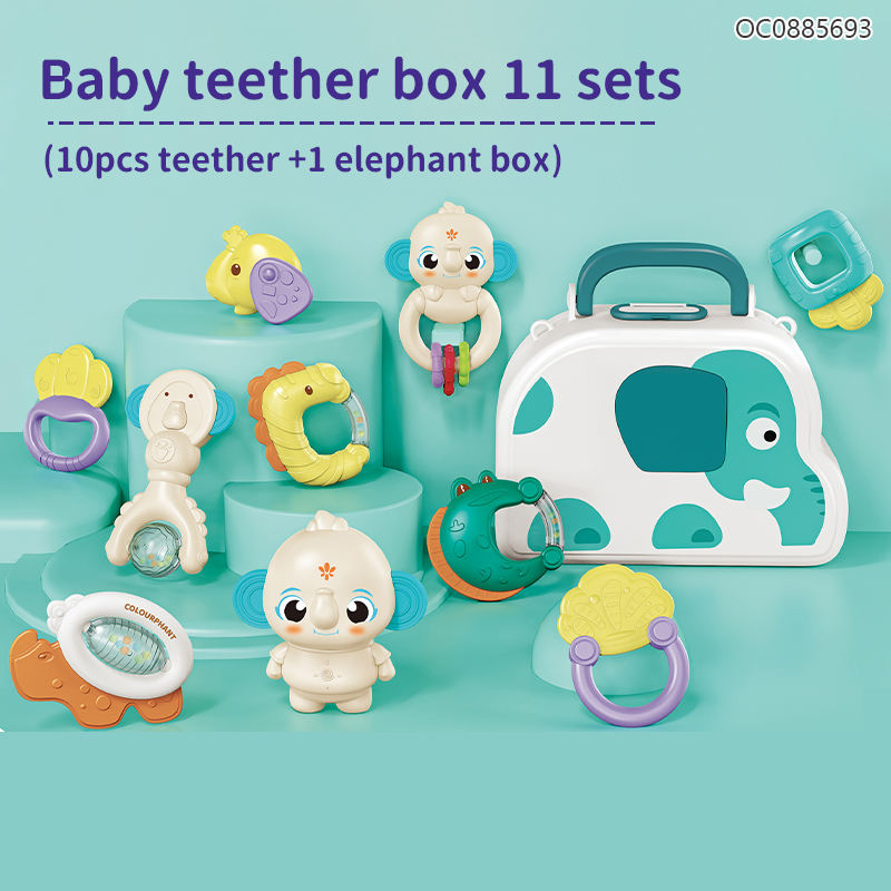 Soft Teether Rattles Educational Toy Sensory Enlightenment Portable Handheld Cartoon Soothing Diy Baby Toys Rattles