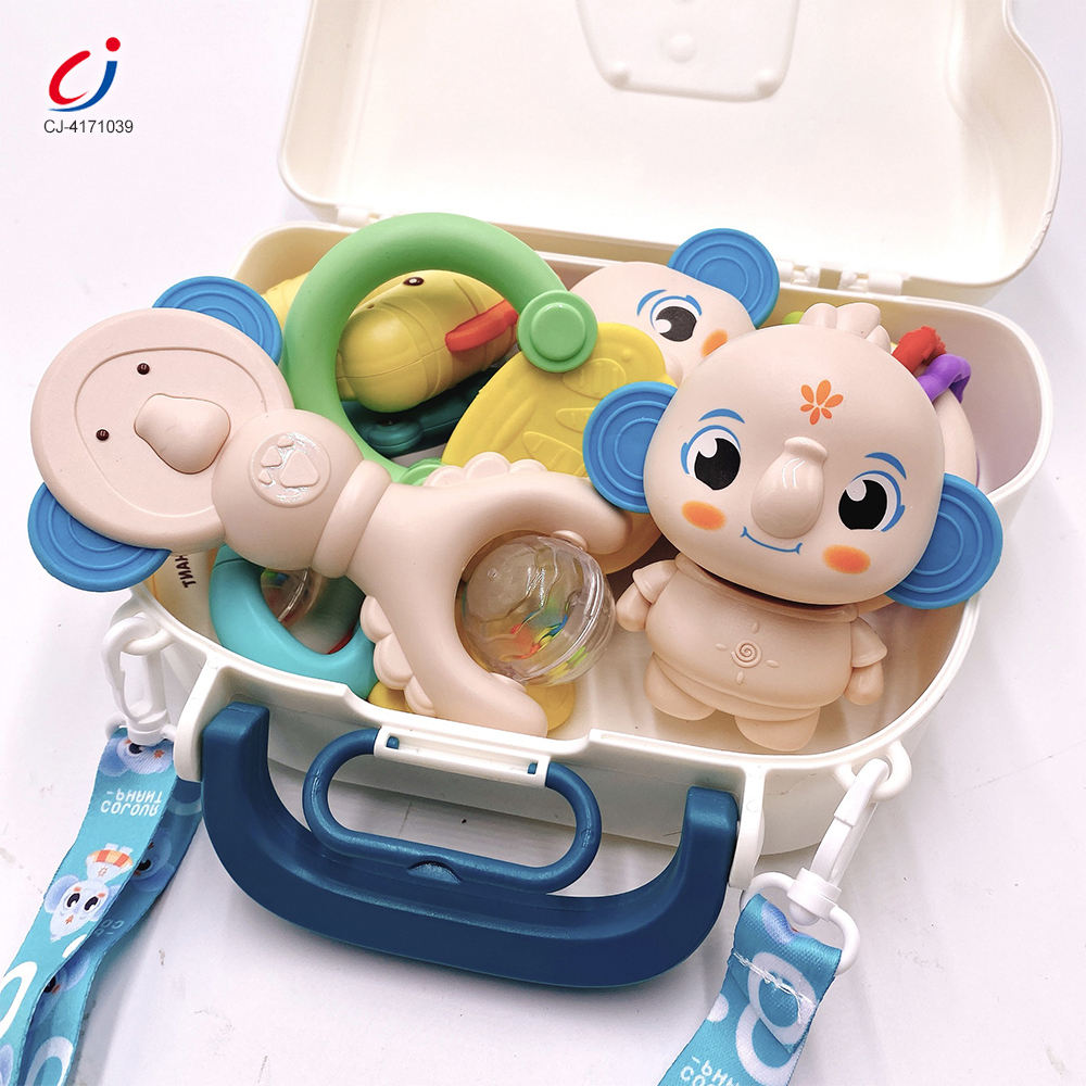 Soft Teether Rattles Educational Toy Sensory Enlightenment Portable Handheld Cartoon Soothing Diy Baby Toys Rattles