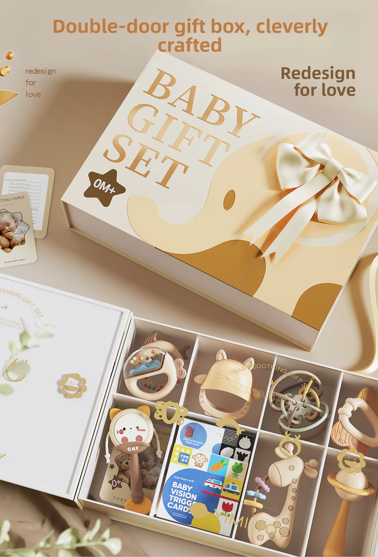 Baby Shower Gifts Set Newborn Baby Rattles Set Soothing Flashing Plastic Toys with Color Box the Best gift for Babies description image 3