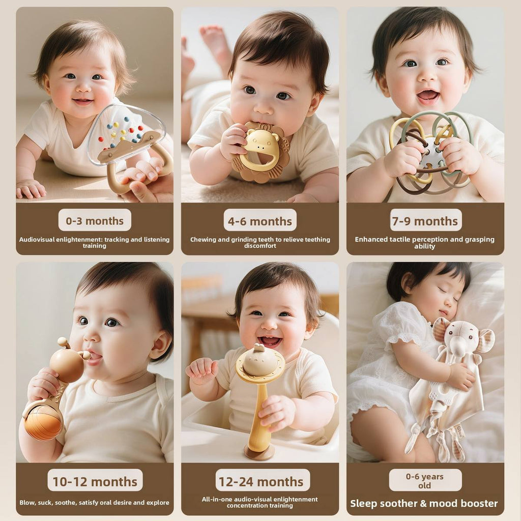 Baby Shower Gifts Set Newborn Baby Rattles Set Soothing Flashing Plastic Toys with Color Box the Best gift for Babies