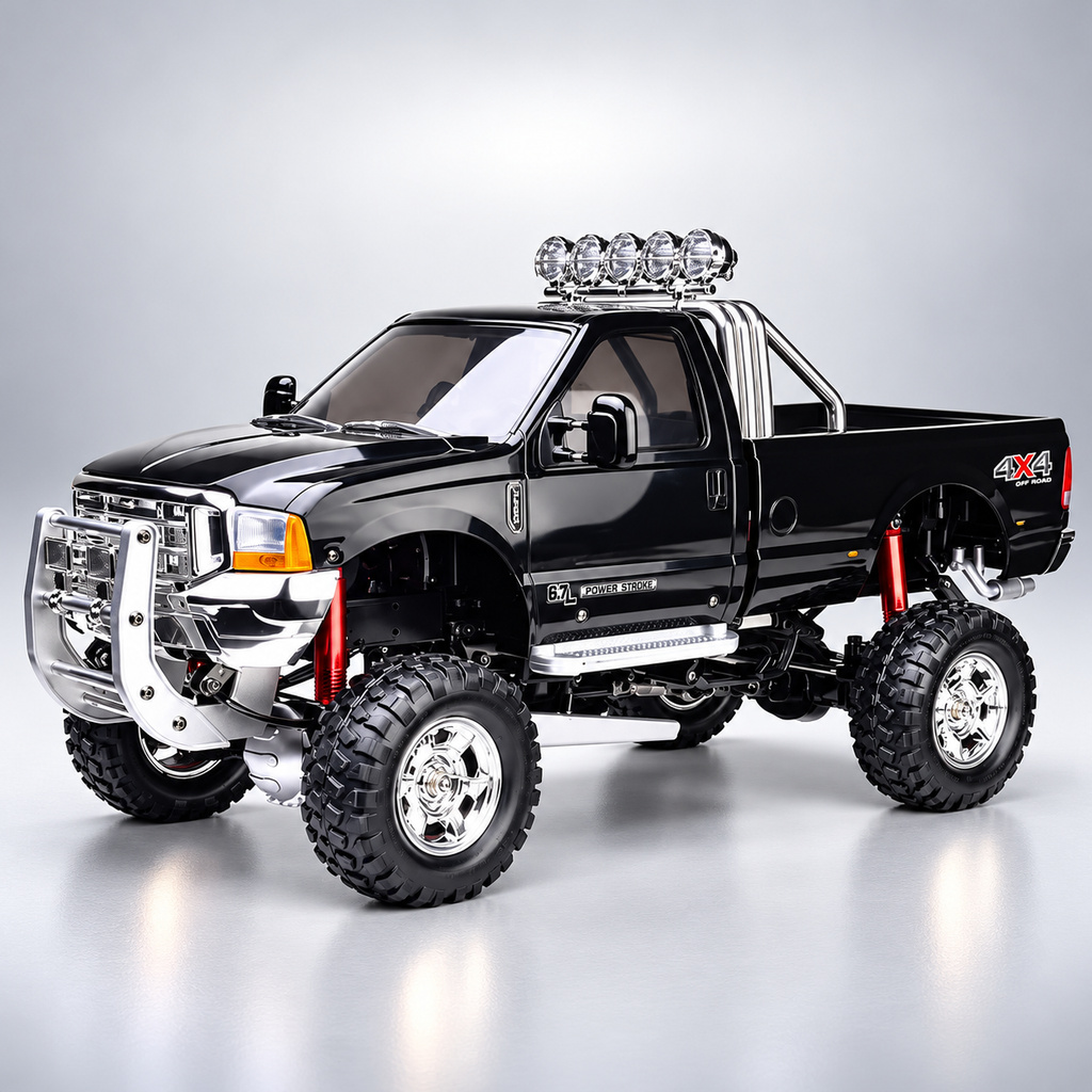 HG-P410 1:10 Scale 4WD RC Pickup Truck, 3-Speed Off-Road Rock Crawler with 540 Brushed Motor, 2.4GHz Remote Control, Metal Chassis, Portal Axles and 30+ KM/H Speed