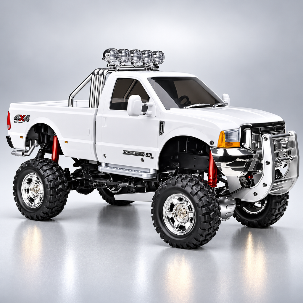 HG-P410 1:10 Scale 4WD RC Pickup Truck, 3-Speed Off-Road Rock Crawler with 540 Brushed Motor, 2.4GHz Remote Control, Metal Chassis, Portal Axles and 30+ KM/H Speed
