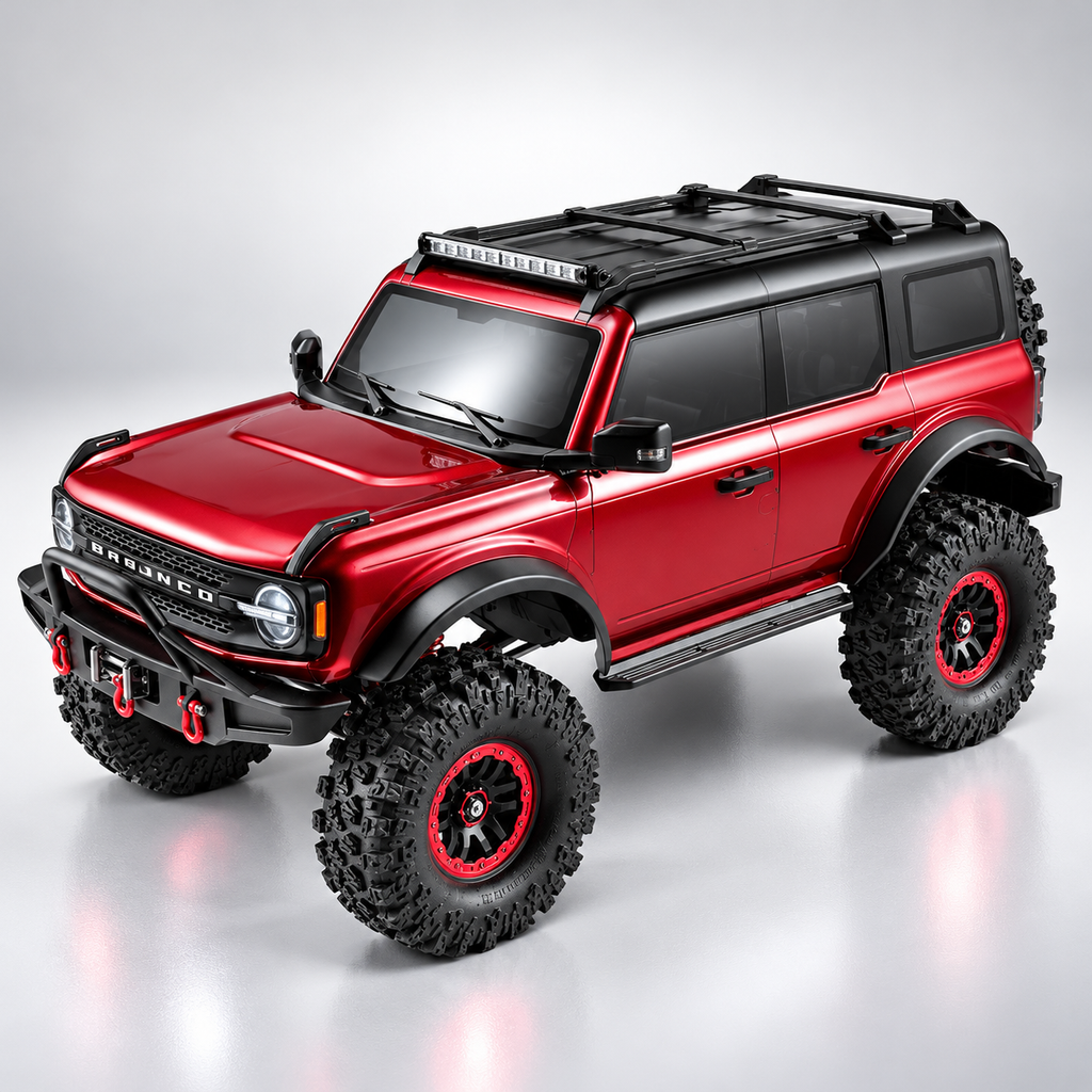 WLtoys 104020 - 1:10 Scale RC Ford Bronco Style Rock Crawler 4WD Off-Road Truck with Electric Winch, 2.4GHz Remote Control, 550 Brushed Motor and LED Lights