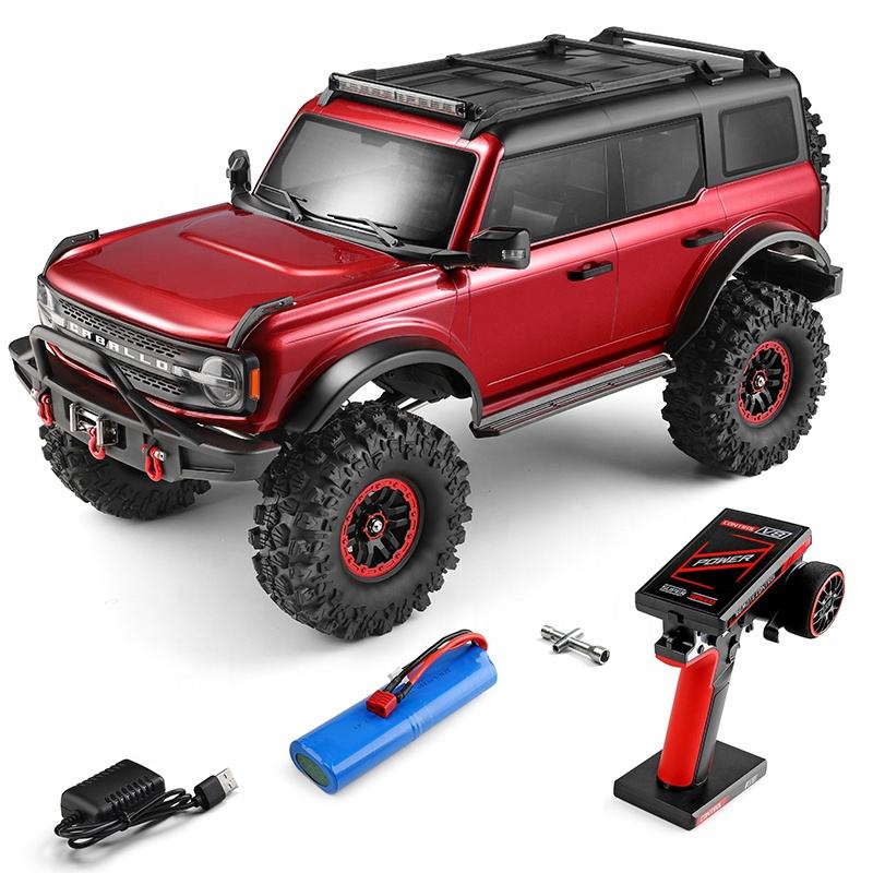 WLtoys 104020 - 1:10 Scale RC Ford Bronco Style Rock Crawler 4WD Off-Road Truck with Electric Winch, 2.4GHz Remote Control, 550 Brushed Motor and LED Lights