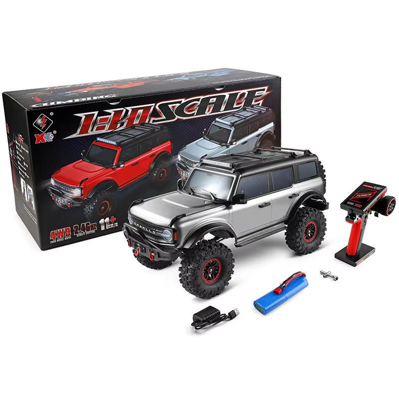 WLtoys 104020 - 1:10 Scale RC Ford Bronco Style Rock Crawler 4WD Off-Road Truck with Electric Winch, 2.4GHz Remote Control, 550 Brushed Motor and LED Lights