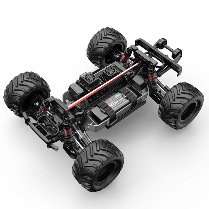 MJX Hyper Go 10210 - 1:10 Scale 4WD Brushless RC Monster Truck, 3970 2500KV Motor, 120A ESC, 35KG Metal Steering Servo, Triple Differentials, Metal Drivetrain, Oil-Filled Shocks