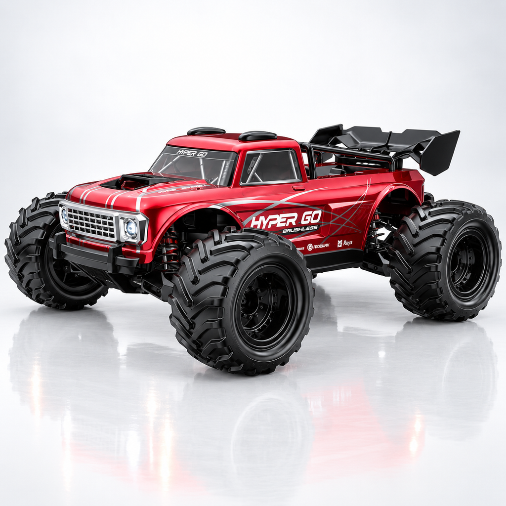 MJX Hyper Go 10210 - 1:10 Scale 4WD Brushless RC Monster Truck, 3970 2500KV Motor, 120A ESC, 35KG Metal Steering Servo, Triple Differentials, Metal Drivetrain, Oil-Filled Shocks