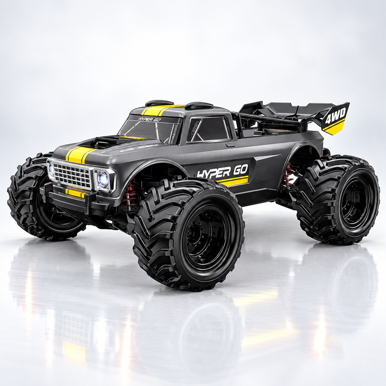 MJX Hyper Go 10210 - 1:10 Scale 4WD Brushless RC Monster Truck, 3970 2500KV Motor, 120A ESC, 35KG Metal Steering Servo, Triple Differentials, Metal Drivetrain, Oil-Filled Shocks