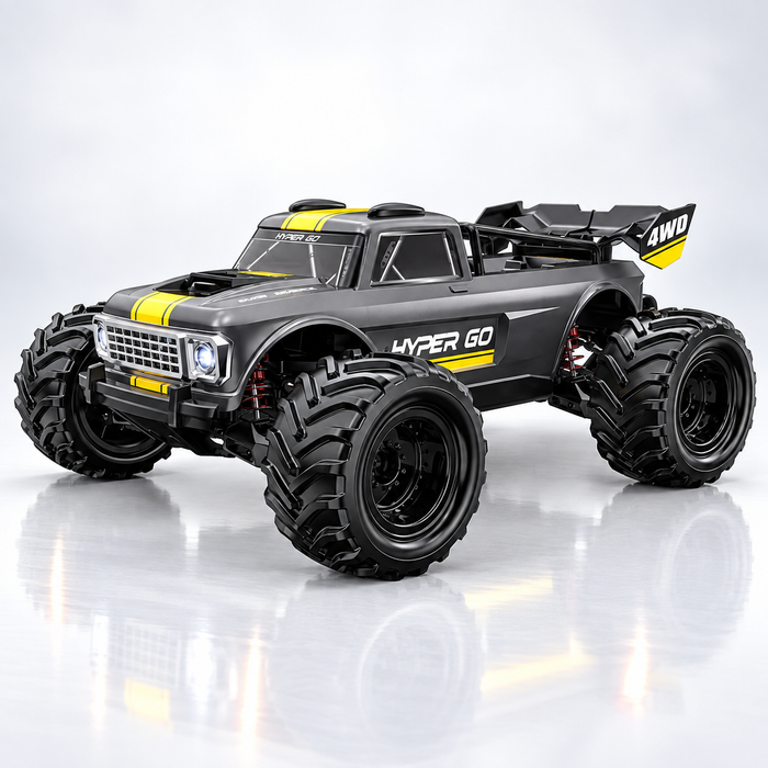 MJX Hyper Go 10210 - 1:10 Scale 4WD Brushless RC Monster Truck, 3970 2500KV Motor, 120A ESC, 35KG Metal Steering Servo, Triple Differentials, Metal Drivetrain, Oil-Filled Shocks