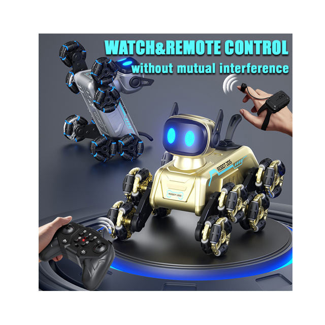 Smart Remote Control Robot Dog Stunt Car for Kids with Spray Mist, LED Lights, Music & Interactive Action Features