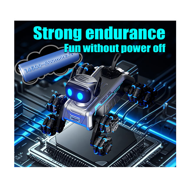 Smart Remote Control Robot Dog Stunt Car for Kids with Spray Mist, LED Lights, Music & Interactive Action Features