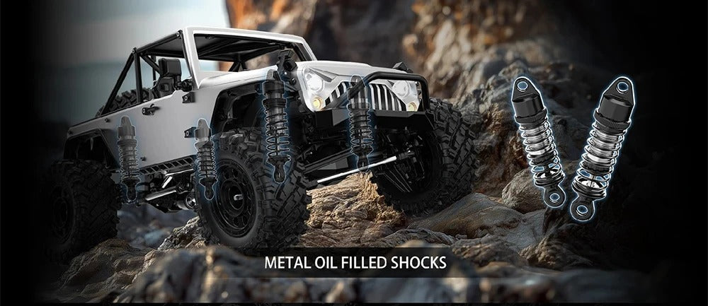 MJX Hyper Go H12Y+ - 1:12 4WD Brushless RC Crawler, 3650 3500KV Sensored Motor, 45A ESC, Aluminum Alloy Body, 20KG Metal Gear Servo, Portal Axles, 2S Battery, 2.4GHz 4CH Radio with LED Lights description image 11