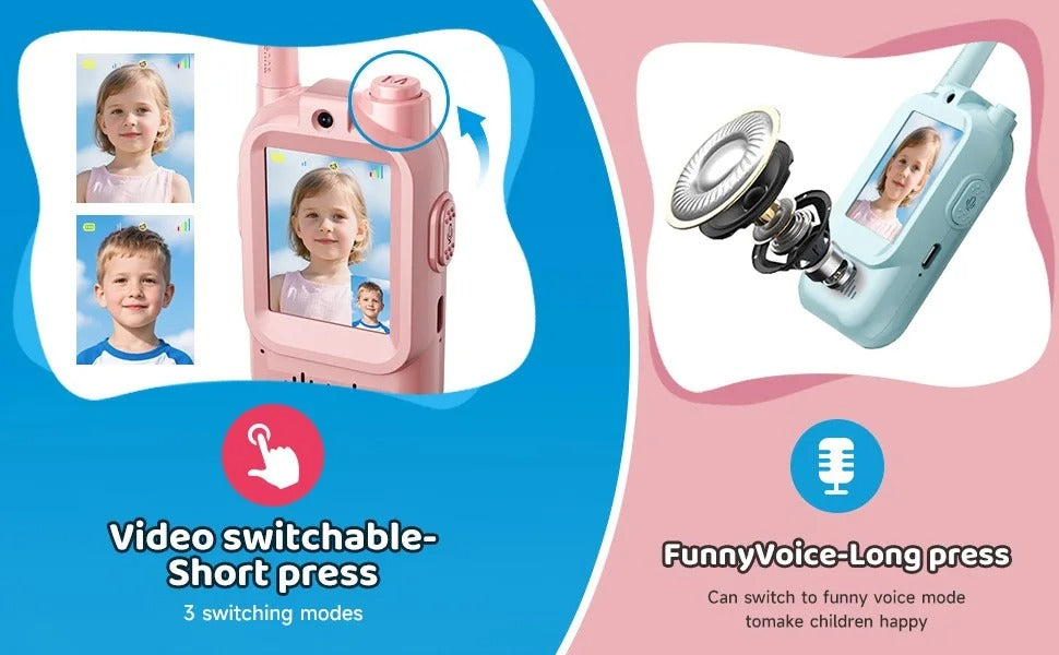 Video Walkie Talkie for Kids, Two-Way Communication Toy with Screen, Antenna and Speaker, Interactive Pretend Play Gadget for Children, Fun Communication Toy Gift for Boys and Girls description image 12