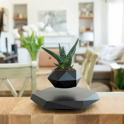 Magnetic Levitating Flower Pot - Black - alternate view