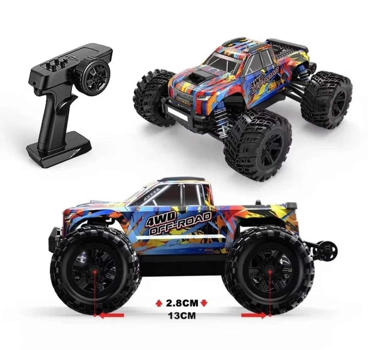 MJX Hyper Go 20208 - 1:20 4WD Brushless RC Monster Truck, 1806 4400KV Motor, 35A ESC, 39km/h, 7.4V 850mAh LiPo Battery, Oil-Filled Shocks, Metal Differential, 2.4GHz Radio, LED Lights description image 15