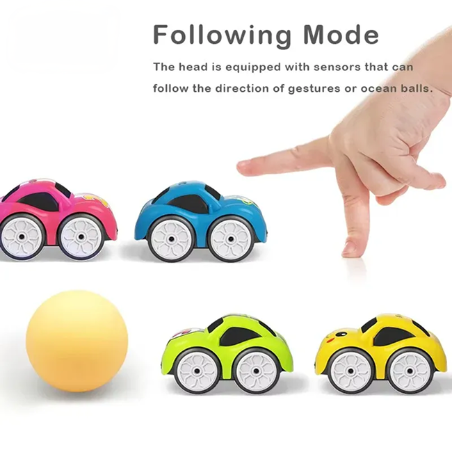 Magic Induction 2.4G Remote Control Rail Track Car Smart Sensor RC Toy with Flexible DIY Track, Lights & Automatic Following Mode - 6688 - SQN-001