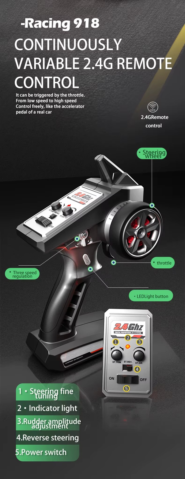 Beast SG918MAX 1:16 4WD RC Car 70KM/H Brushless Motor 2.4G Remote Control Cars High-Speed Off-road Climbing Vehicle With LED Light description image 12