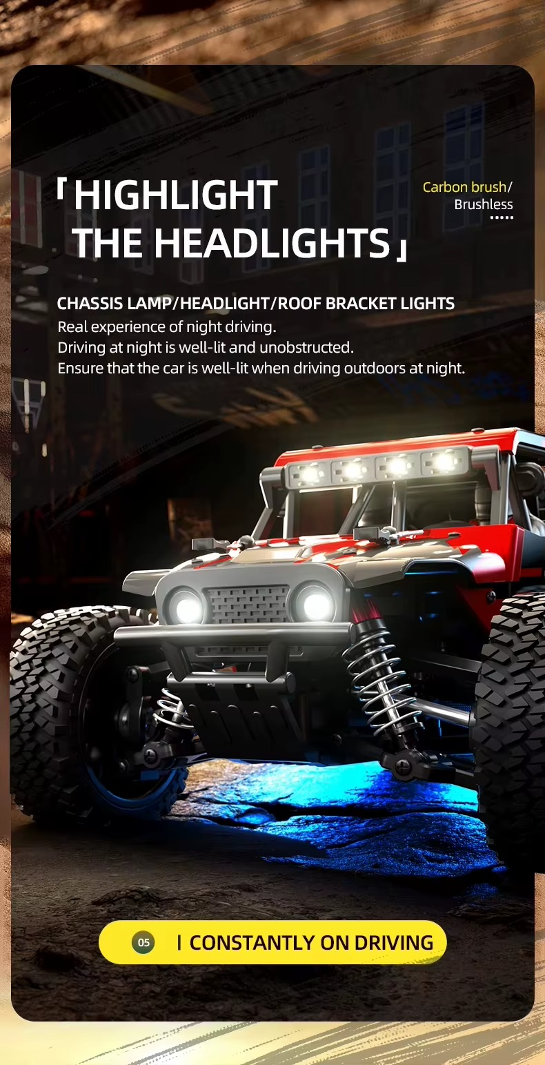 Beast SG202 MAX - 1:20 Brushless RC Monster Truck | 4WD 2.4GHz High-Speed Hobby Grade Off-Road Remote Control Car RTR description image 5