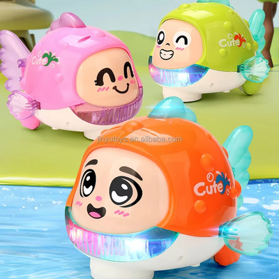 Electric Cartoon Fish Toy | Walking Bump-and-Go Fish with Music and Flashing Lights for Kids (Multicolor) - ZR221 - alternate view