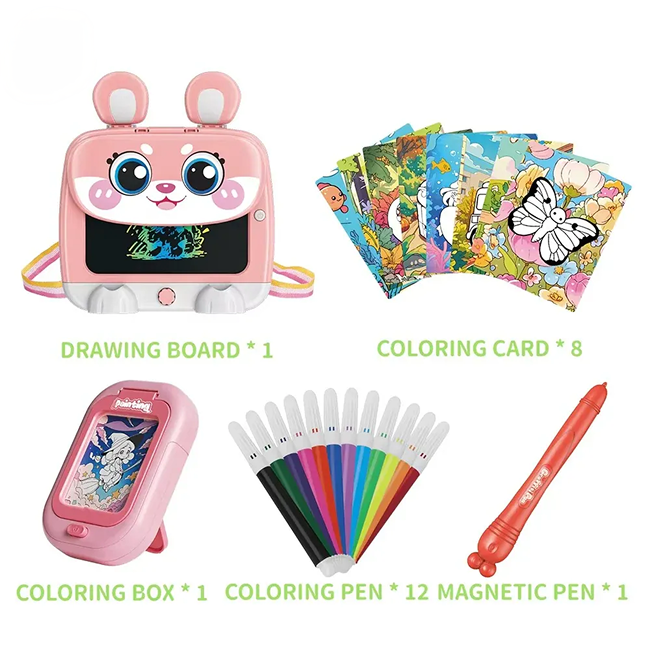 Portable LCD Drawing Tablet Backpack for Kids | Reusable Writing Board with Cartoon Design, Detachable School Bag & Creative Learning Fun - 899-183Y