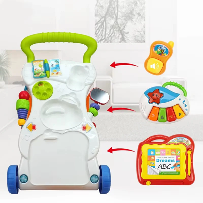 Children's Musical Activity Walker for Babies | Interactive Baby Walker with Piano, Learning Toys, Lights & Sounds - HE-0801