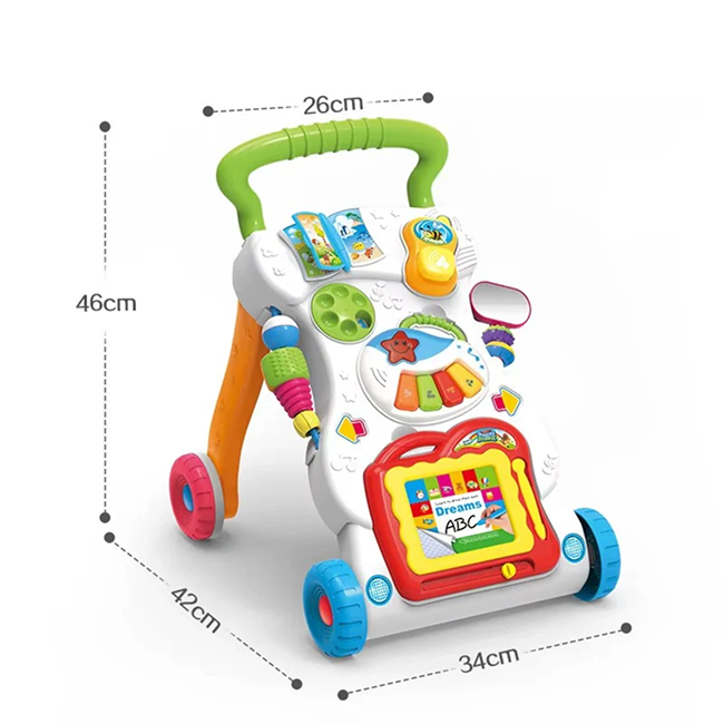 Children's Musical Activity Walker for Babies | Interactive Baby Walker with Piano, Learning Toys, Lights & Sounds - HE-0801