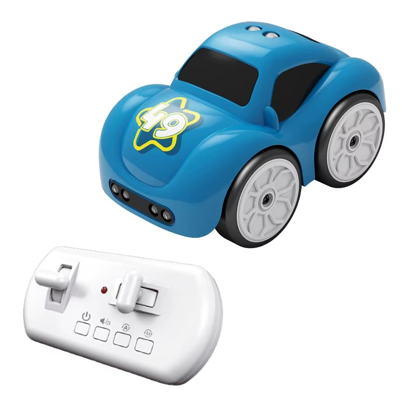 Magic Induction 2.4G Remote Control Rail Track Car Smart Sensor RC Toy with Flexible DIY Track, Lights & Automatic Following Mode - 6688 - SQN-001