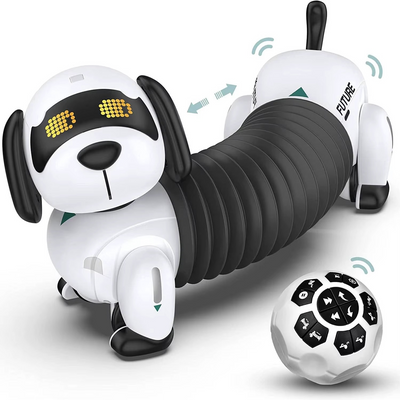 Interactive Robot Dachshund Poodle Dog Toy | Smart Following Puppy with Flexible Body and Remote Control Ball for Kids - K22