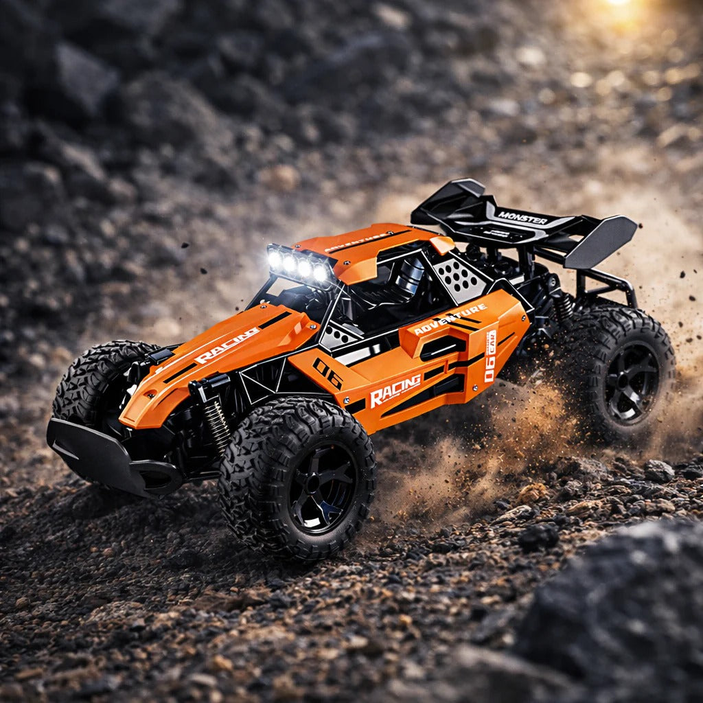 1:12 Scale Alloy RC Truck 2.4GHz High Speed 20km/h Remote Control Car RWD Metal Body Off-Road Vehicle with LED Lights, Durable Suspension, Long Range Racing Toy for Kids & Adults - 3699-057