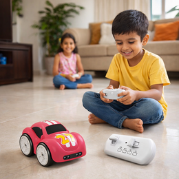 Magic Induction 2.4G Remote Control Rail Track Car Smart Sensor RC Toy with Flexible DIY Track, Lights & Automatic Following Mode - 6688 - SQN-001 secondary