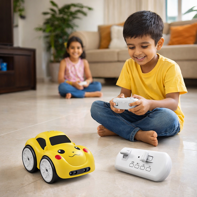 Magic Induction 2.4G Remote Control Rail Track Car Smart Sensor RC Toy with Flexible DIY Track, Lights & Automatic Following Mode - 6688 - SQN-001