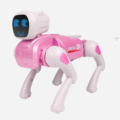 Smart Remote Control Intelligent Robot Dog Toy for Kids Smart Simulation RC Robot with Light, Music & Interactive Functions (Pink)