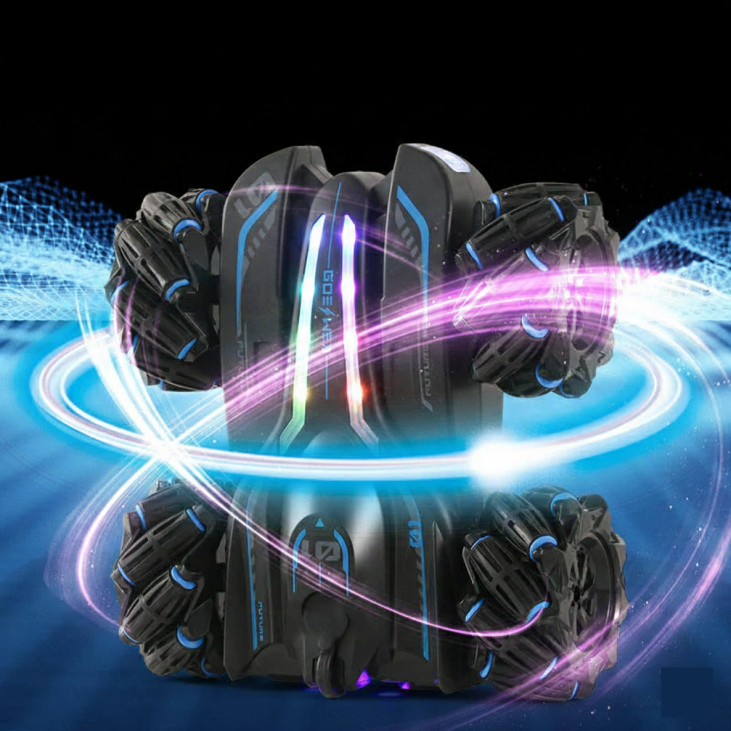 4WD RC Control Stunt Car Toy for Kids Children with Dual Spray and LED Light (Single Remote)