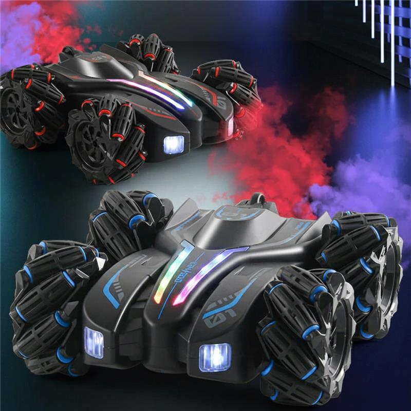 4WD RC Control Stunt Car Toy for Kids Children with Dual Spray and LED Light (Single Remote)