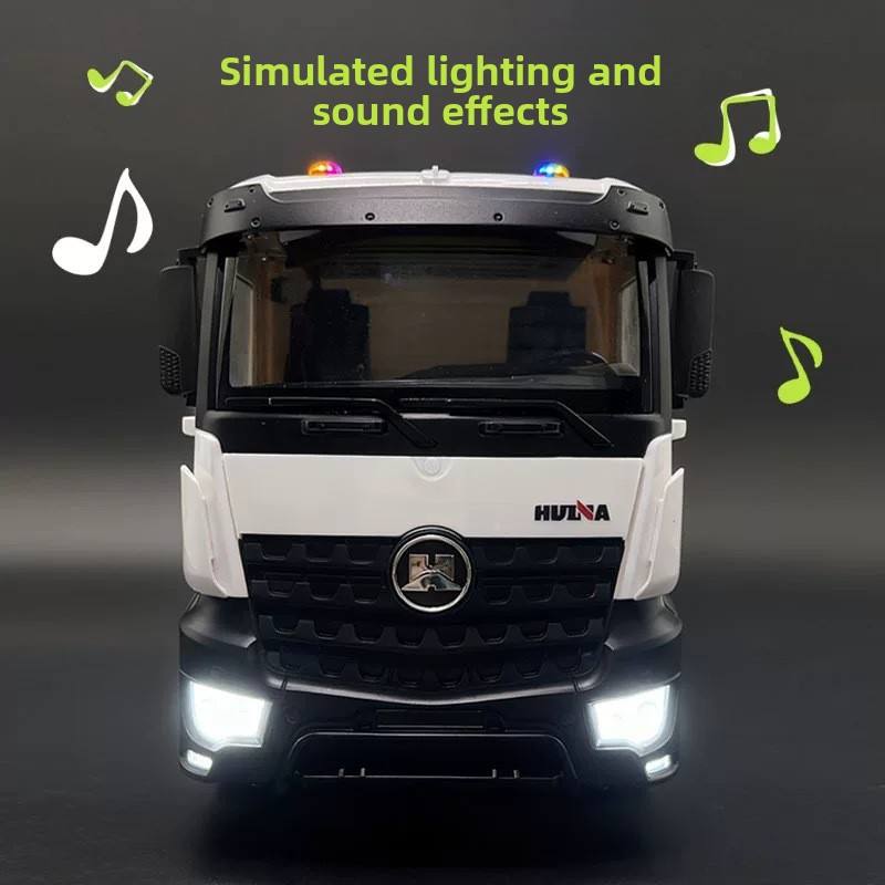 Huina 1537 1:14 RTR Metal Remote Control Mixer Truck 2.4G 12CH Light Sound Effects Agitating Lorry Finished